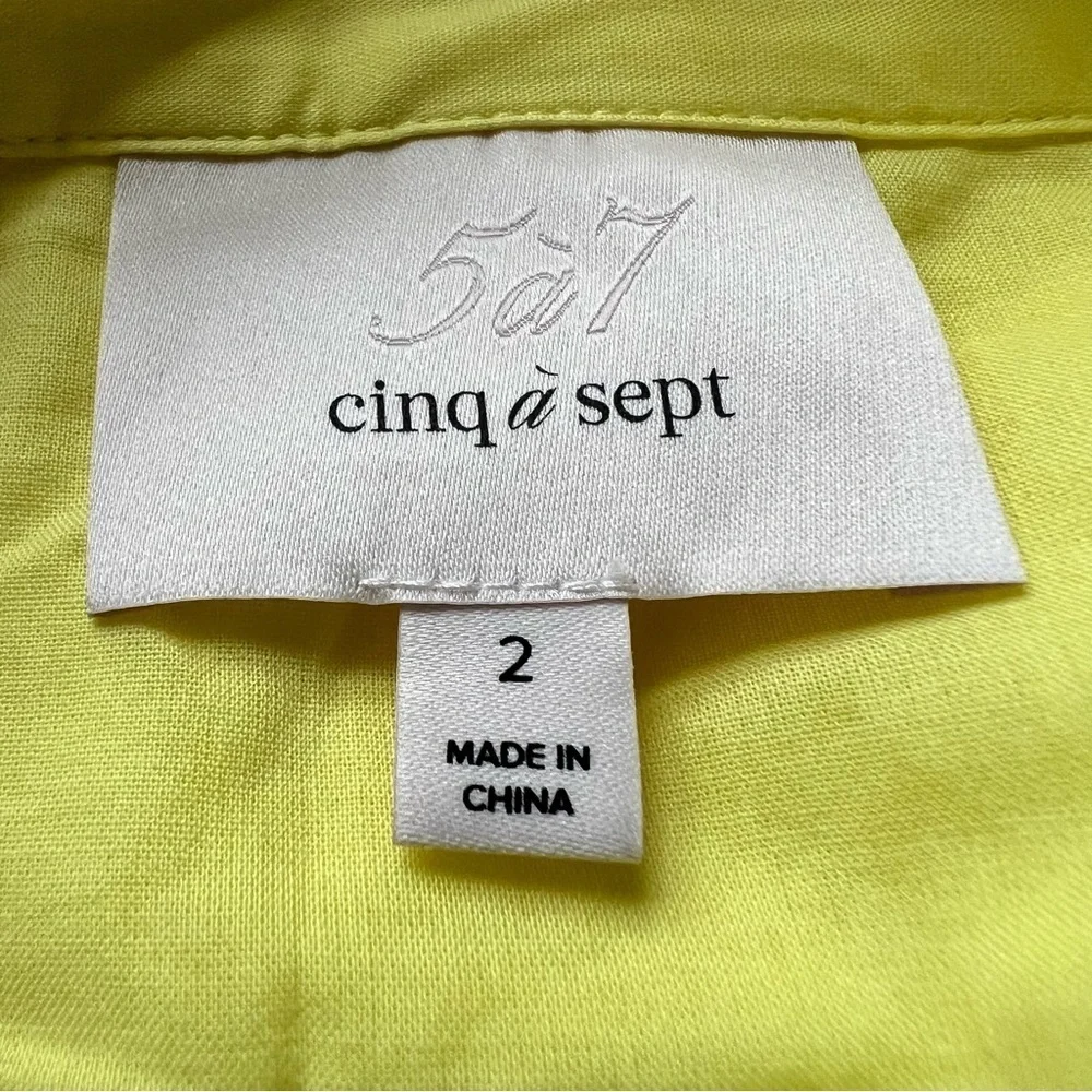 New! Cinq a Sept Camron Midi Dress in Dayglow Yellow nwot 17697